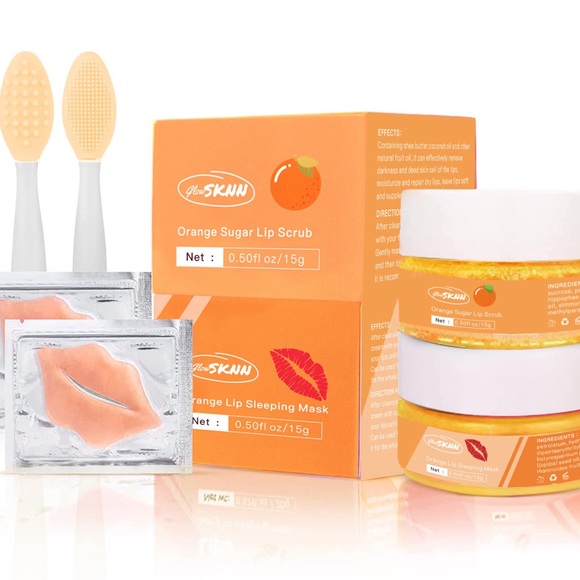 Natural Sugar Scrub Orange Hydrating Lip Sleeping Mask 4 in 1 Lip Care Set - Picture 3 of 8